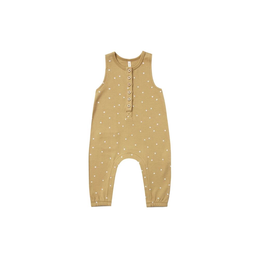 Quincy Mae Gold Suns Sleeveless Organic Cotton Jumpsuit 6-12 month